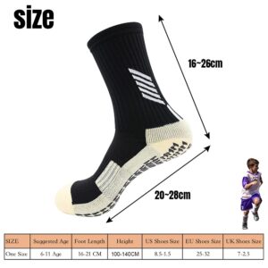 Tinymori Kids Socks Anti Slip Boys Girls Football Socks Children Non Slip Sports Socks Rubber Pads Soccer Basketball Socks Running Outdoor for Age 6-11