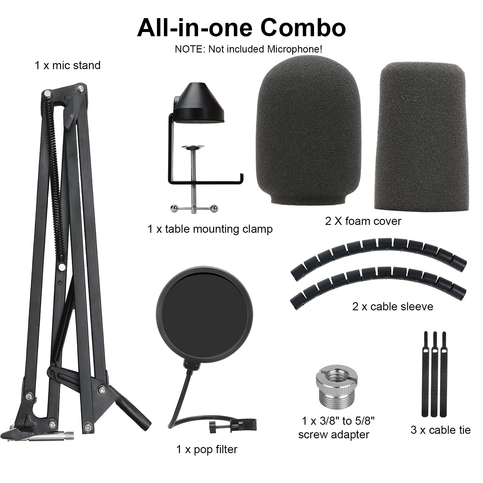 YOUSHARES SM7B Boom Arm with SM7B Pop Filter/Windscreen - Upgraded Mic Arm Compatible with Shure SM7B Dynamic Vocal Microphone, Heavy Duty Mic Stand Provide More Ways to Create.