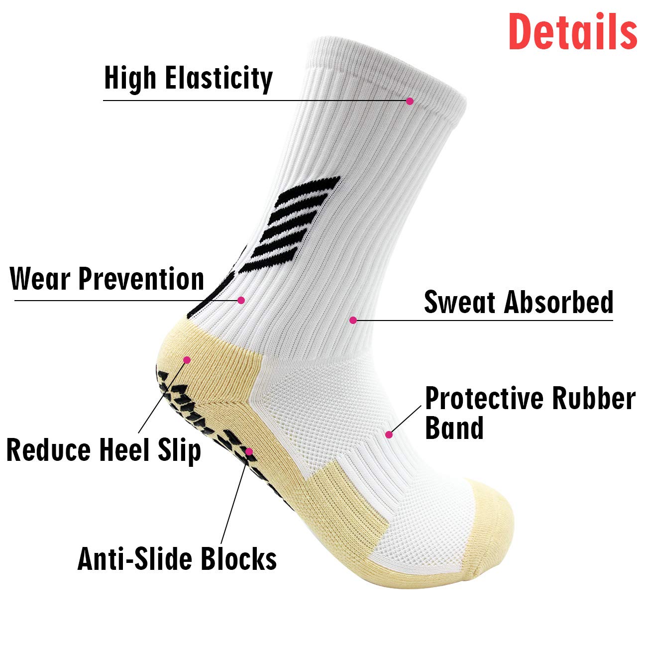 Tinymori Kids Socks Anti Slip Boys Girls Football Socks Children Non Slip Sports Socks Rubber Pads Soccer Basketball Socks Running Outdoor for Age 6-11