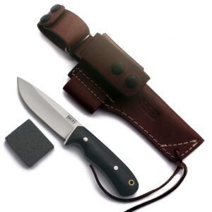 gcs handmade micarta handle d2 tool steel tactical hunting knife with leather sheath full tang blade designed for hunting & edc gcs 306