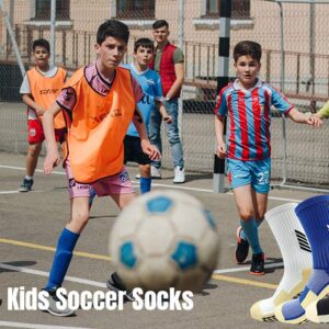 Tinymori Kids Socks Anti Slip Boys Girls Football Socks Children Non Slip Sports Socks Rubber Pads Soccer Basketball Socks Running Outdoor for Age 6-11