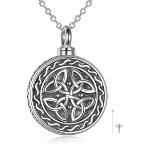 sheaisrs celtic knot necklace sterling silver cremation jewelry for ashes urn irish keepsake jewelry for women (celtic)