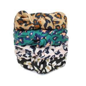 YETASI Leopard Satin Headbands for Women Get Compliments. Head bands for Women's Hair are Chic. Green Knotted Headband for Women is a Classy Cheetah Headband