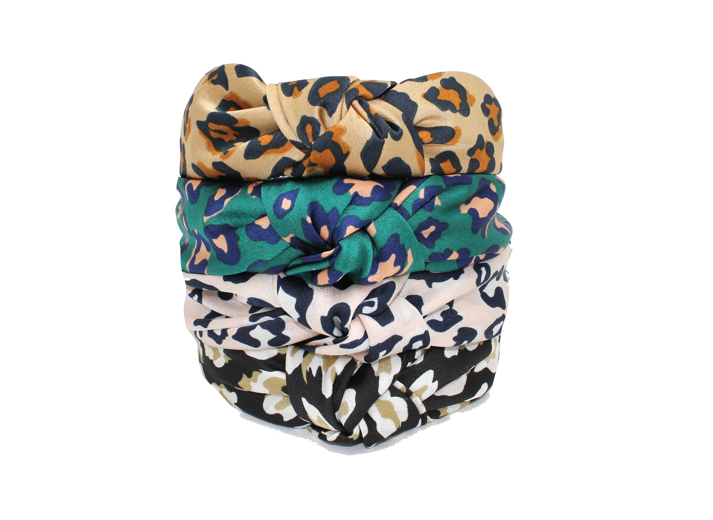 YETASI Leopard Satin Headbands for Women Get Compliments. Head bands for Women's Hair are Chic. Green Knotted Headband for Women is a Classy Cheetah Headband