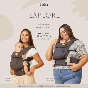 Baby Tula Explore Baby Carrier, Adjustable Newborn to Toddler Carrier, Ergonomic and Multiple Positions for 7 – 45 pounds (Linen Ash)