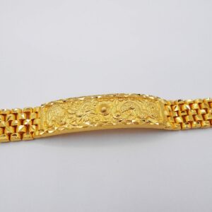 arrawana77 Guardian lions Thai Gold Plated Bangle 24k Thai Baht Yellow Gold Filled Jewelry Bracelet 7 Inch 32 Grams 13 mm