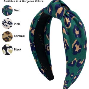 YETASI Leopard Satin Headbands for Women Get Compliments. Head bands for Women's Hair are Chic. Green Knotted Headband for Women is a Classy Cheetah Headband