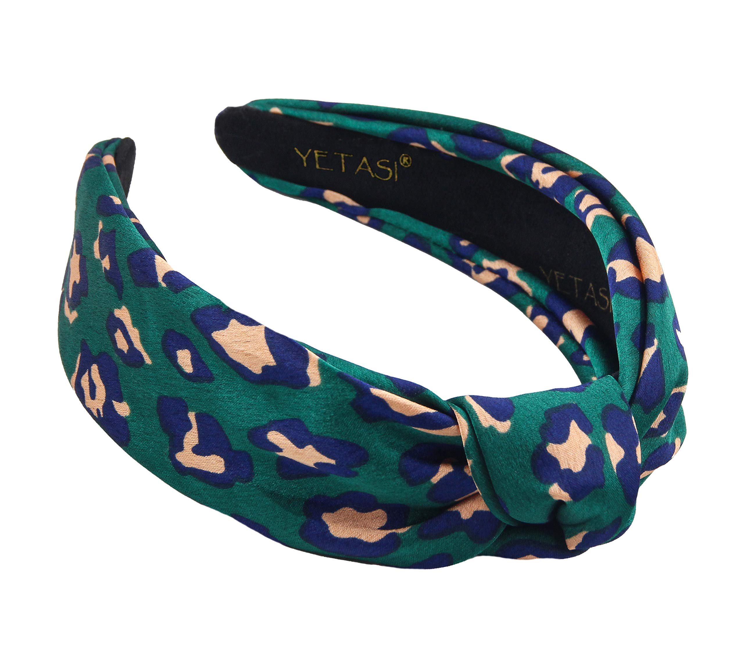 YETASI Leopard Satin Headbands for Women Get Compliments. Head bands for Women's Hair are Chic. Green Knotted Headband for Women is a Classy Cheetah Headband