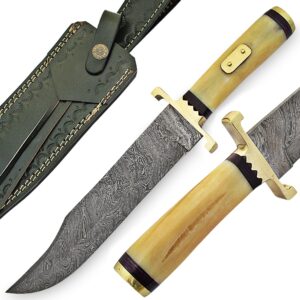 PAL 2000 KNIVES HUN-9915 Handmade damascus hunting Fixed Blade knife with Sheath