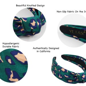 YETASI Leopard Satin Headbands for Women Get Compliments. Head bands for Women's Hair are Chic. Green Knotted Headband for Women is a Classy Cheetah Headband