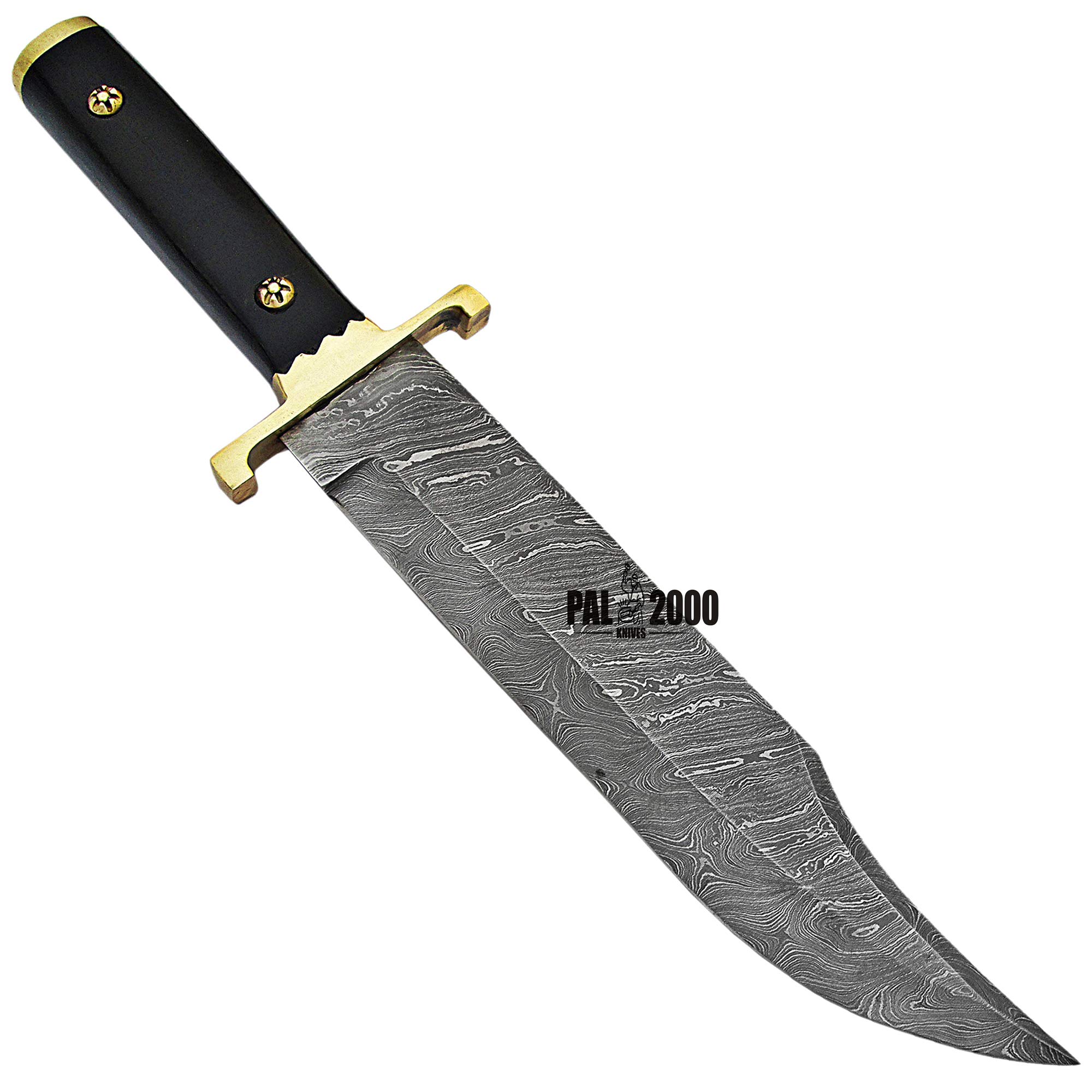 PAL 2000 KNIVES DBK-9914 Custom Handmade Damascus Steel Hunting Bowie Blade Knife Micarta Handle