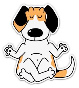 yoga dog - 5" vinyl sticker - for car laptop i-pad - waterproof decal