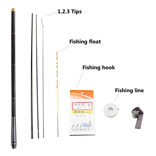 ZYHYD Lengthened 7.2m-3.6m Ultra-Light carp Fishing Rod, Carbon Fiber Foldable Fishing Rod, Stream Fishing Rod Hand Rod, carp Feeder Fishing Rod ZYHYD (Size : 6.3 m)