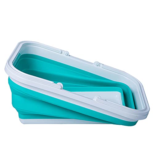 AUTODECO Collapsible Sink with Handle Towel, 2.37 Gal / 9L Foldable Wash Basin for Washing Dishes, Camping, Hiking and Home Blue