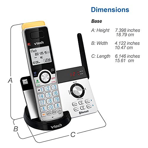 VTech IS8121-4 Super Long Range up to 2300 Feet DECT 6.0 Bluetooth 4 Handset Cordless Phone for Home with Answering Machine, Call Blocking, Connect to Cell, Intercom and Expandable to 5 Handsets