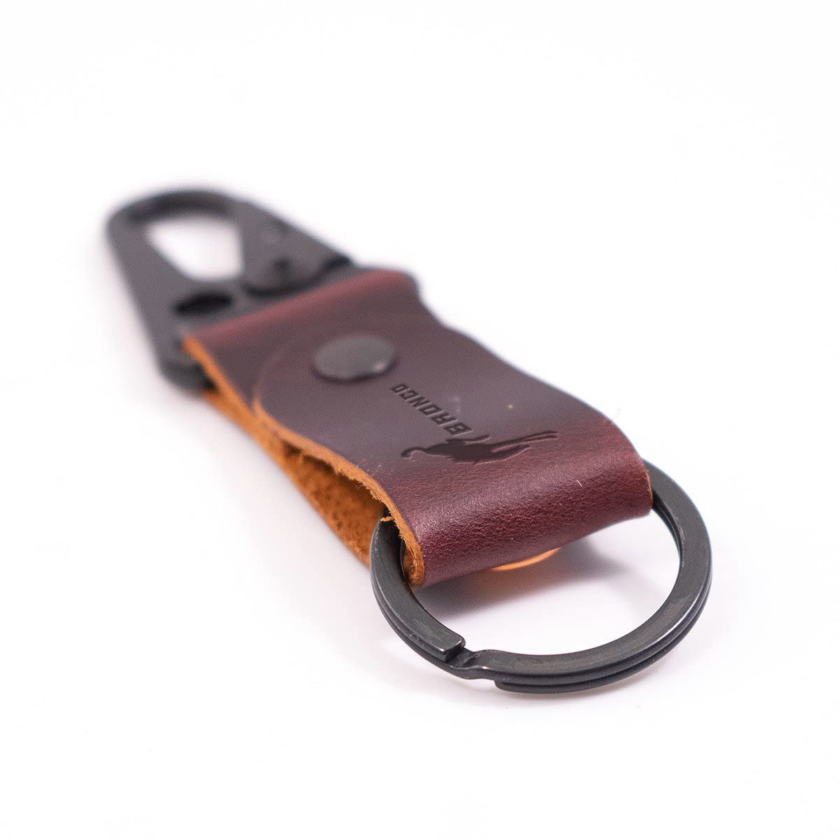 Ford Bronco Belt Clip Leather Keychain Ring Tag