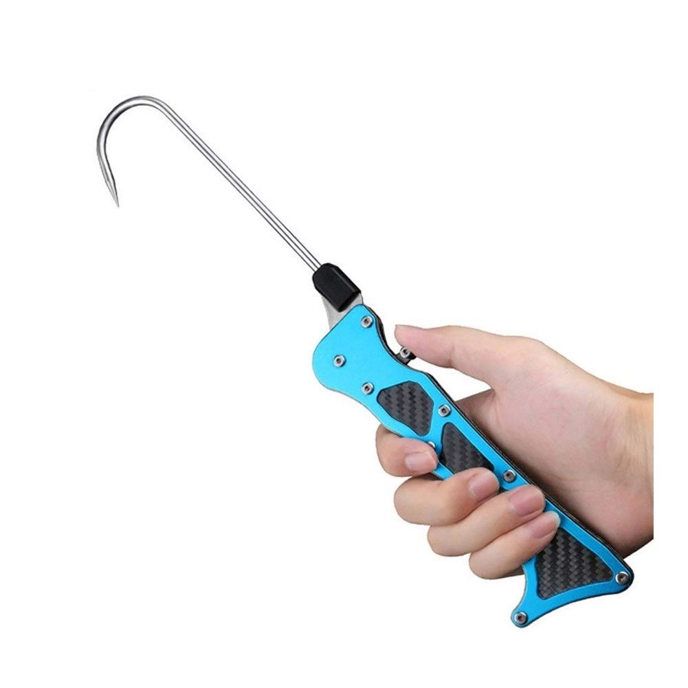 DunMuan Foldable Outdoor Fish Grip Portable Telescopic Sea Fishing Gaff Stainless Steel Lip Spear Hook Gripper Tackle Accessory Tools T4 DunMuan