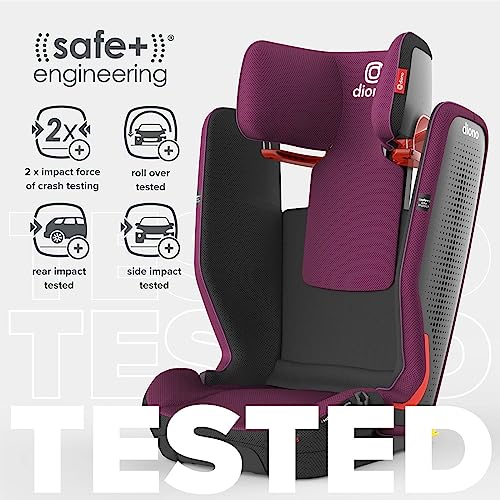 Diono Monterey 5iST FixSafe High Back Booster Car Seat with Expandable Height and Width, Compact Fold to Full Size Booster, Foldable, Portable Booster for Go-Anywhere Travel, Purple Plum