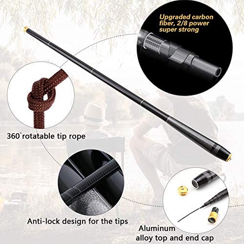 ZYHYD Lengthened 7.2m-3.6m Ultra-Light carp Fishing Rod, Carbon Fiber Foldable Fishing Rod, Stream Fishing Rod Hand Rod, carp Feeder Fishing Rod ZYHYD (Size : 6.3 m)