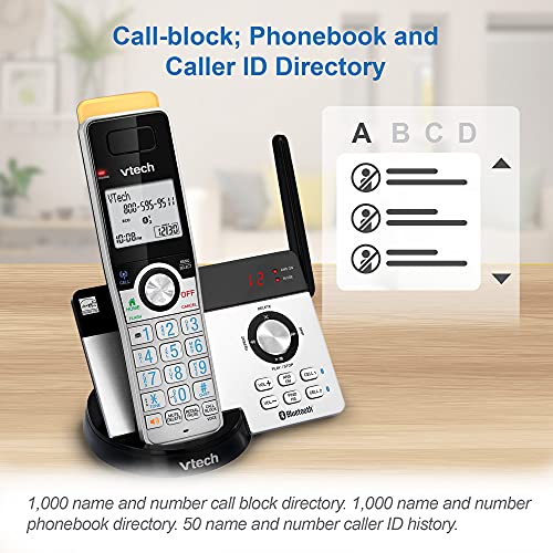 VTech IS8121-4 Super Long Range up to 2300 Feet DECT 6.0 Bluetooth 4 Handset Cordless Phone for Home with Answering Machine, Call Blocking, Connect to Cell, Intercom and Expandable to 5 Handsets