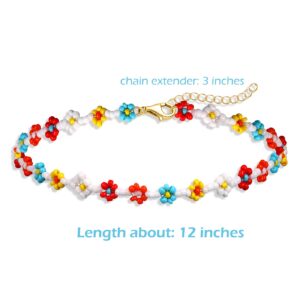 BVGA Beaded Choker Necklaces For Women Colorful Flower Shaped Beads Chocker Boho Necklaces Beach Necklace For Women Jewelry Gifts