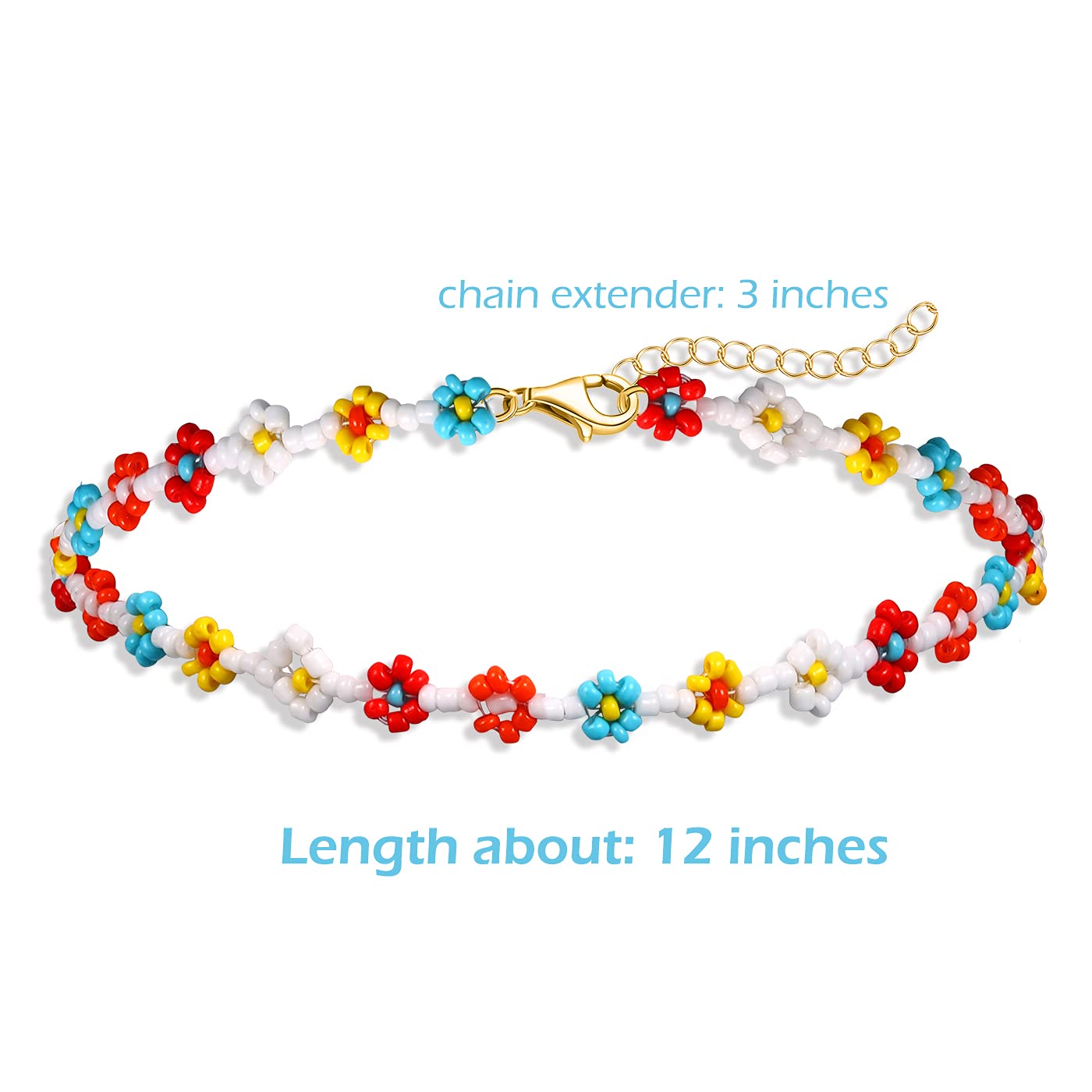 BVGA Beaded Choker Necklaces For Women Colorful Flower Shaped Beads Chocker Boho Necklaces Beach Necklace For Women Jewelry Gifts