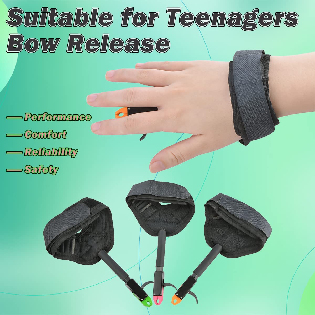 ZSHJGJR Archery Bow Release Aid - 360° Metal Pliers Jaws Compound Wrist Release for Children Youth Teens Junior Kids