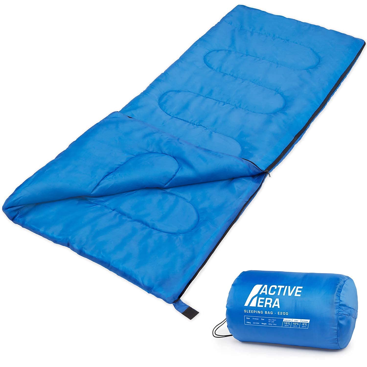 Active Era Overnight Bundle Twin Air Mattress and 3 Season Sleeping Bag - Elevated Inflatable Mattress with Built in Pump and Raised Pillow & Lightweight, Compact Sleeping Bag and Blanket