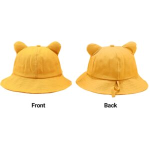 Umeepar Unisex Packable Bucket Hat Sun Hat for Womens Men (Cat Ear &Tail Yellow)