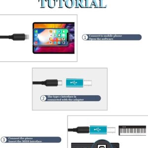Adaptter USB C Female to Midi Adapter, 2Pack Female USB C to Male USB B Printer Adapter, Compatible with Printers, MIDI, Eectric Pianos, Synthesizers, USB Microphones and More Type-C DevicesLaptops