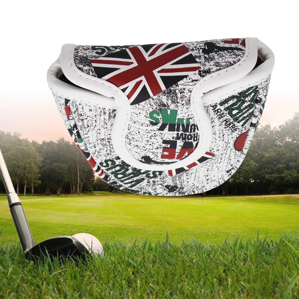 Seacloud Golf Mallet Head Cover UK Flag Putter Cover with Magnetic Closure Golf Club Headcover