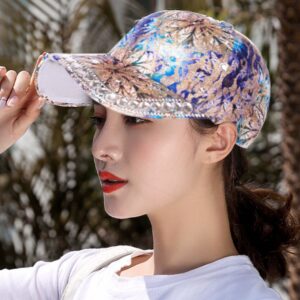 LABANCA Women Girls Bling Rhinestone Sun Cap Lace Glitter Sequin Baseball Cap Hat