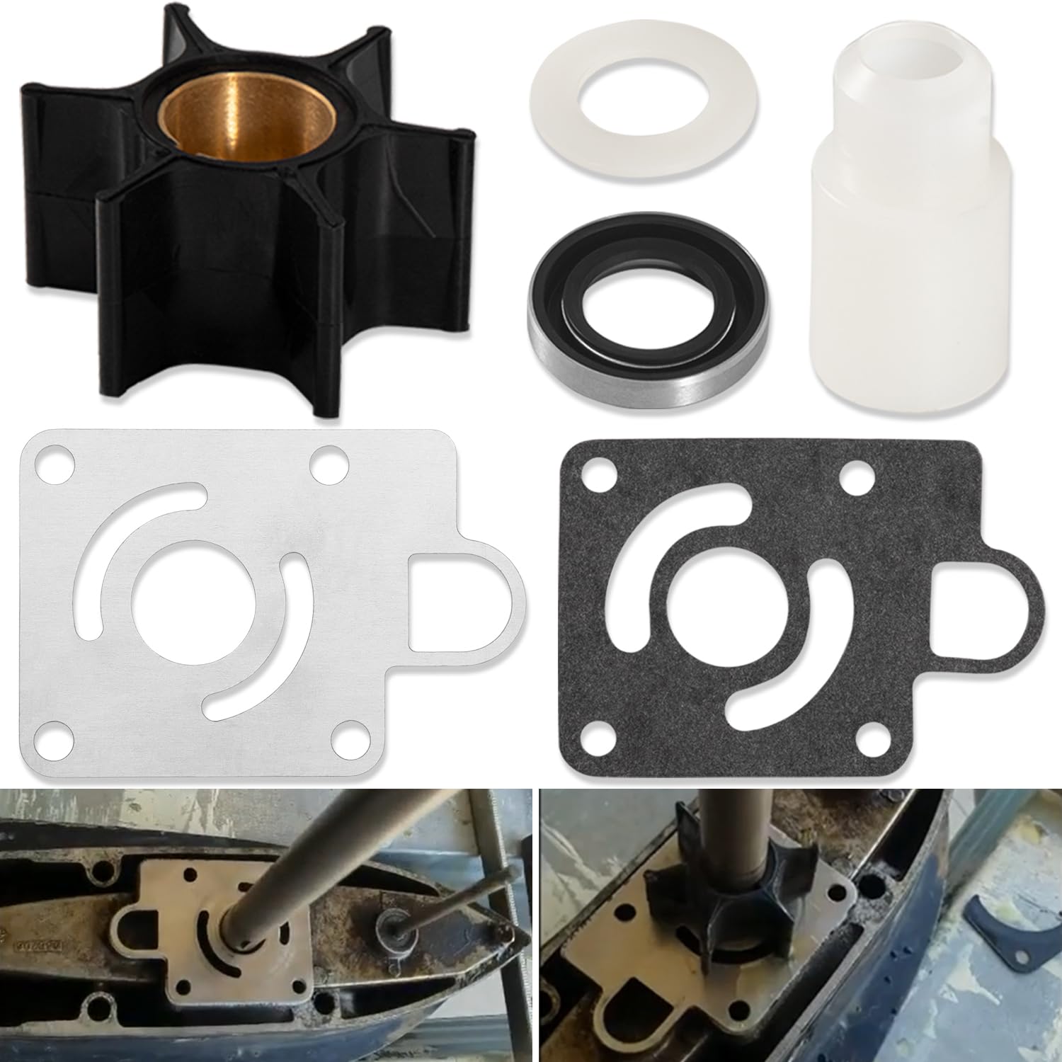 12012 Water Pump Impeller Kit For Chrysler Force 75 85 90 100 105 115 125 140 HP 1979-1989, Replaces OE# FK1069, 12012