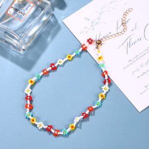 BVGA Beaded Choker Necklaces For Women Colorful Flower Shaped Beads Chocker Boho Necklaces Beach Necklace For Women Jewelry Gifts