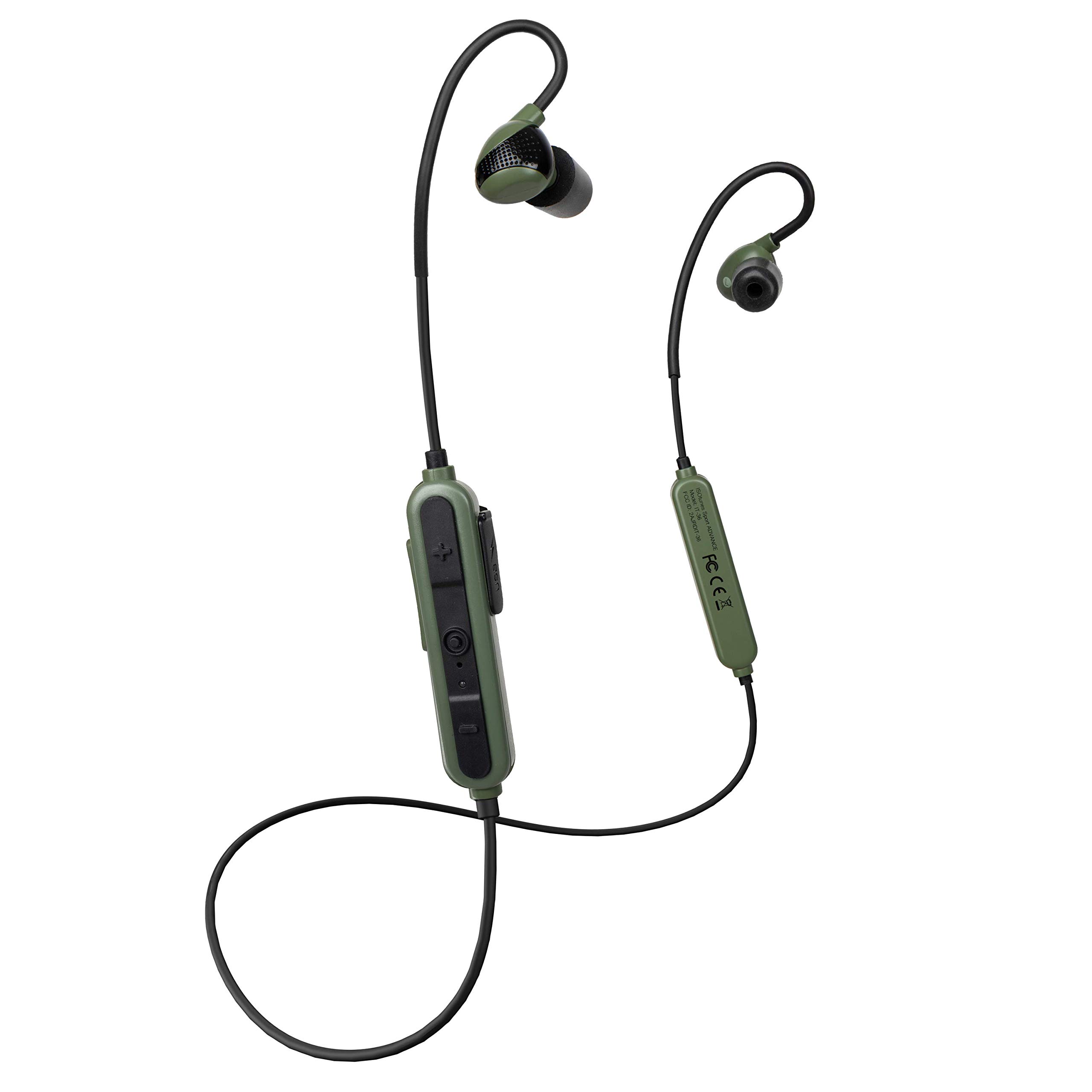 ISOtunes Sport ADVANCE BT Shooting Earbuds: Tactical Bluetooth Hearing Protection (OD Green)