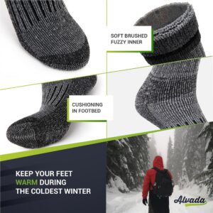 Alvada Warm Thermal Wool Socks for Winter Moisture Wicking and Breathable Cozy Boot Socks Charcoal SM