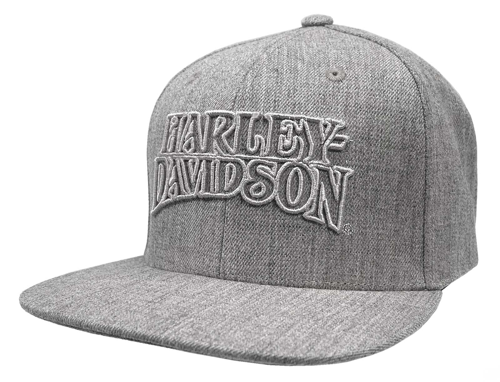 Harley-Davidson Men's Ironhead Snapback Flat Brim Baseball Cap - Heather Gray