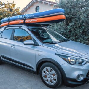 2 PCS/Set Self-Inflating Soft Roof Rack Pads, Universal Car Soft Roof Rack Pads for Kayaks/Surfboard/Paddleboard/SUP/Snowboard, with 2 Tie Down Straps