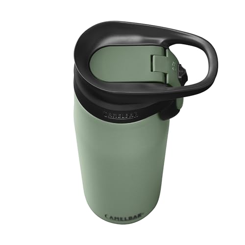 CamelBak Forge Flow Coffee & Travel Mug, Insulated Stainless Steel - Non-Slip Silicon Base - Easy One-Handed Operation - 20oz, Moss