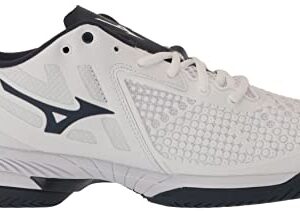 Mizuno Wave Exceed Tour 5 AC Men Tennis Shoe, White-Dress Blue, 9.5