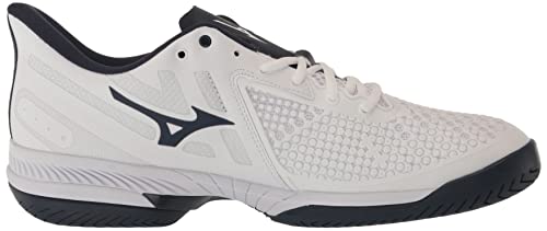 Mizuno Wave Exceed Tour 5 AC Men Tennis Shoe, White-Dress Blue, 9.5