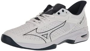 mizuno wave exceed tour 5 ac men tennis shoe, white-dress blue, 8.5