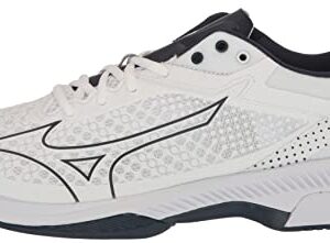 Mizuno Wave Exceed Tour 5 AC Men Tennis Shoe, White-Dress Blue, 9.5