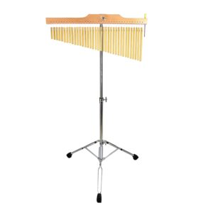 ENNBOM Bar Chimes with Adjustable Stand 25 Note 36 Note Single-row Wind Chime Musical Percussion Instrument (36 Note, Frosted gold)