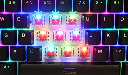 i-rocks K71M RGB Mechanical Gaming Keyboard with Media Control Knob, Gateron Switches (Brown), 107 Keys w/Full NKRO, PBT Keycaps, Multimedia Hotkeys, Detachable USB-C Cable and Onboard Storage, Black