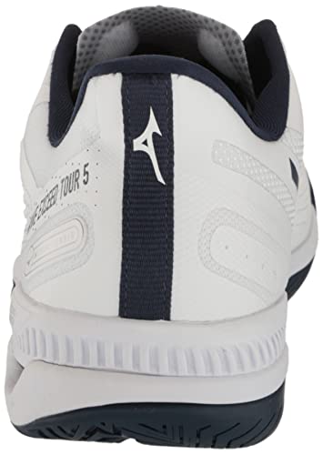 Mizuno Wave Exceed Tour 5 AC Men Tennis Shoe, White-Dress Blue, 9.5