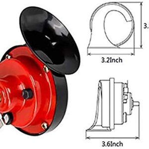 300db car horn 【2 pack】 12v waterproof double horn, used for trucks, trains and ships, electric snails for cars, motorcycles, alternative electronic parts for cars (red)