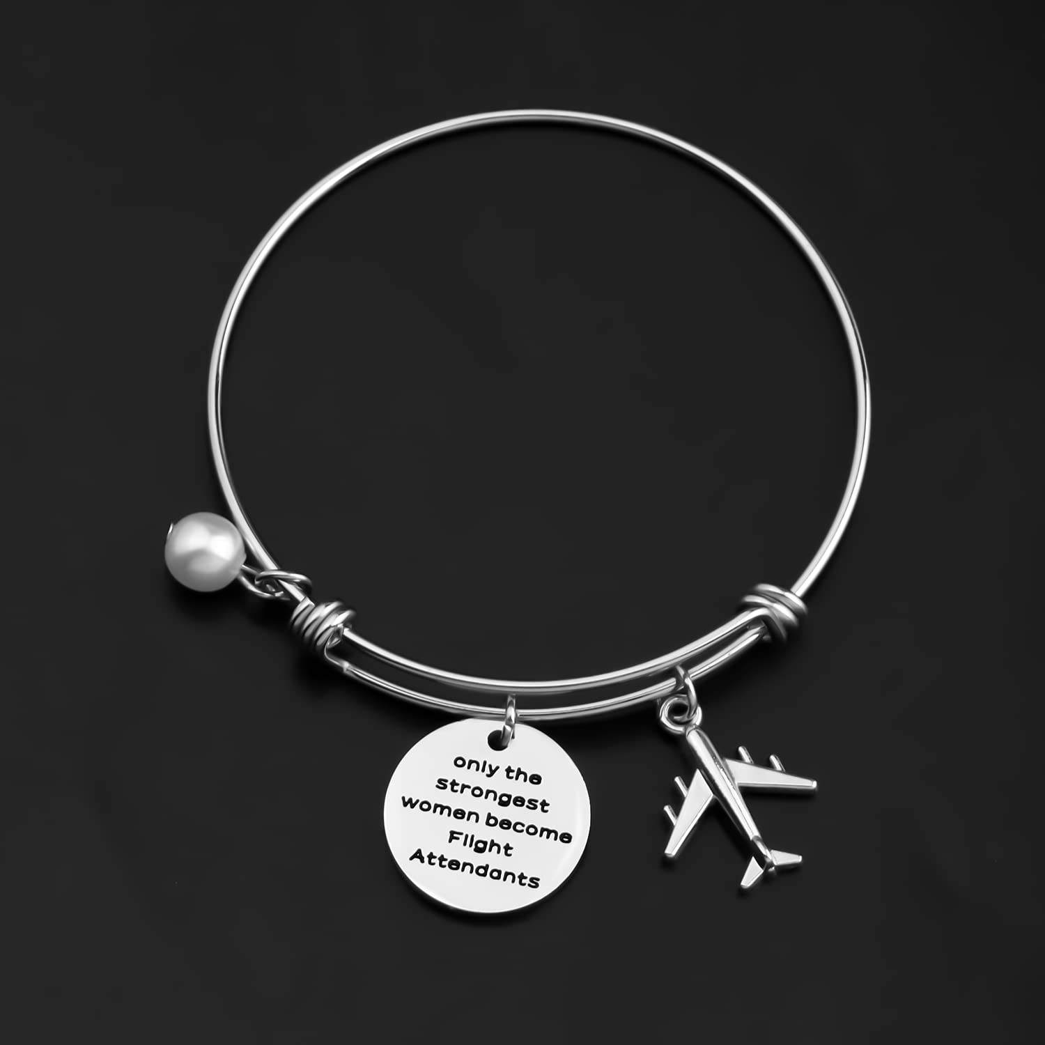 Gzrlyf Flight Attendant Bracelet Flight School Gifts for Flight Attendants Graduation Gifts only the Strongest Women become Flight Attendants (Bracelet)