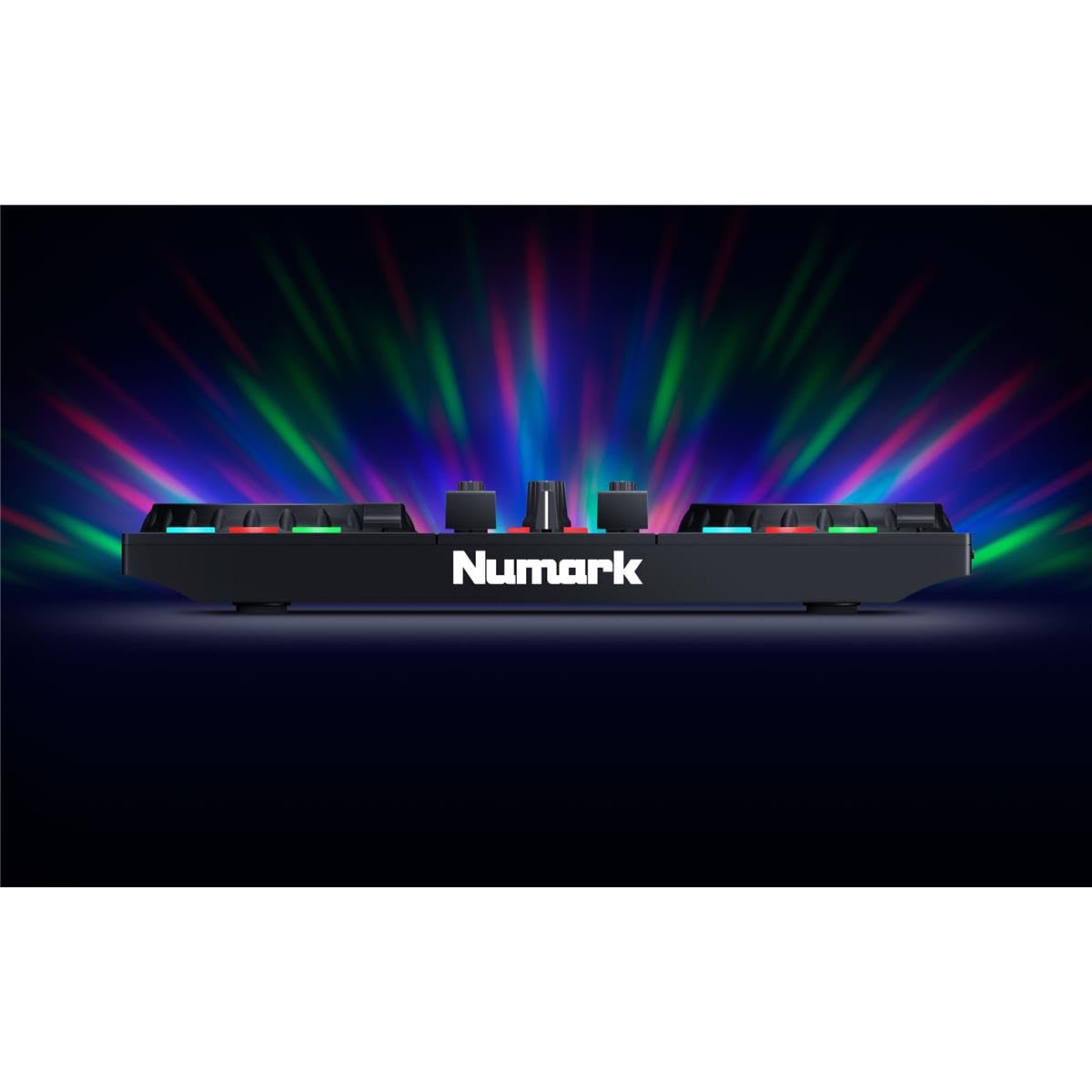 Numark Party Mix II - DJ Controller with Party Lights, DJ Set with 2 Decks, DJ Mixer, Audio Interface and USB Connectivity + Serato DJ Lite