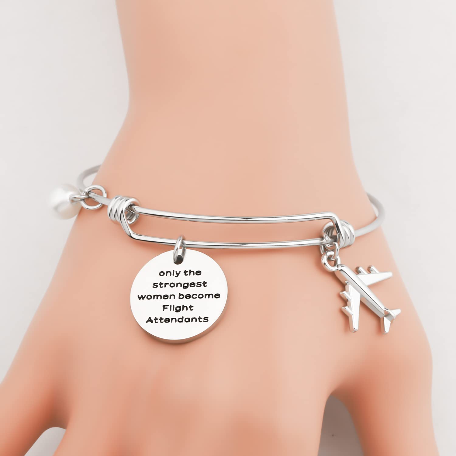 Gzrlyf Flight Attendant Bracelet Flight School Gifts for Flight Attendants Graduation Gifts only the Strongest Women become Flight Attendants (Bracelet)